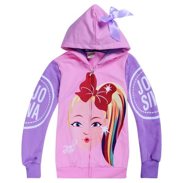 

siwa jojo kids girls zipper hoodies spring and hoodies 4-12t kids clothes autumn jacket 110-150cm designer clothes coat girls fss3 kbsbc, Black