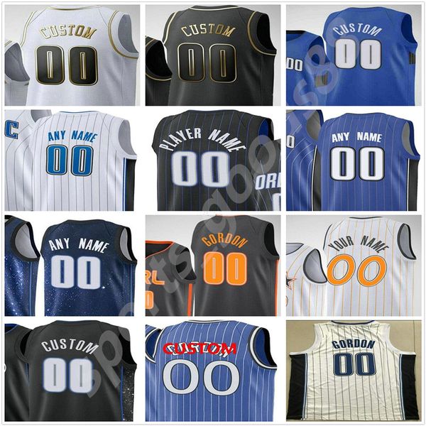 

custom printed 50 cole anthony nikola 9 vucevic aaron 00 gordon jonathan 1 isaac 10 fournier men woman kids basketball jerseys, Black
