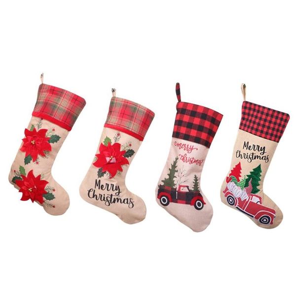 

interior decorations year 2021 gifts bag plush christmas stocking candy for xmas tree ornament