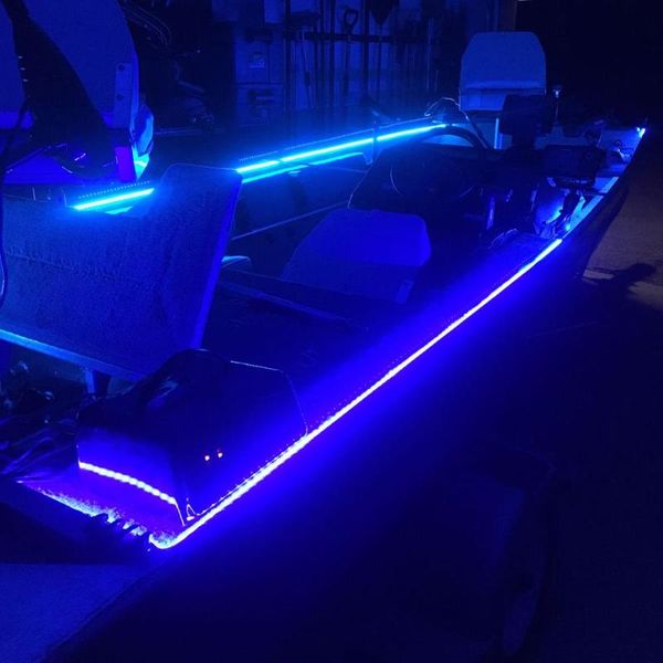 

1x 16ft marine boat blue ip67 waterproof led strip lights kayak boat fishing led light kit cool white warm white blue rgb