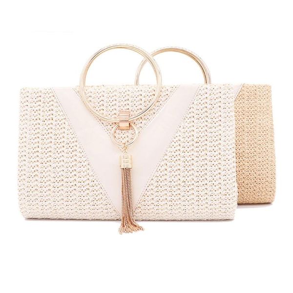 

waist bags 50ld evening dinner bag straw handbag tassel crossbody ring handle messenger wedding party prom clutch purse