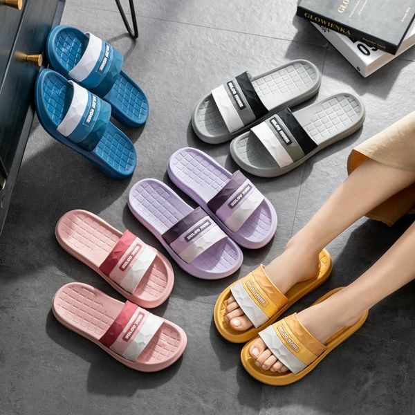 

slippers ladies indoor comfortable soft bottom non-slip couple mens bathroom flat for women, Black