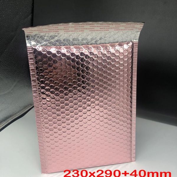 

10pcs rose gold foil plastic padded bubble envelopes bags mailers envelope bubble mailing bag business wedding gift qyllis