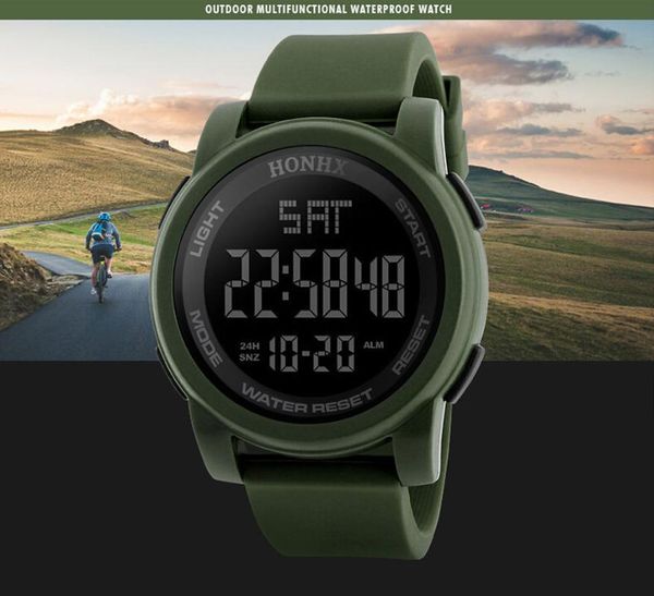 

wristwatches fashion men's led waterproof digital quartz military luxury sport date watches automatic luminous clock men mechanica, Slivery;brown