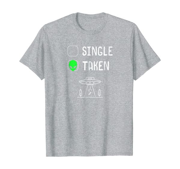 

single or taken alien abduction shirt, White;black