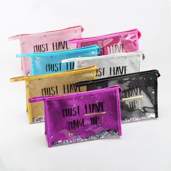 

women cosmetic bag pvc transparent zippered waterproof toiletry bags with handle strap portable clear makeup pouch for bathroom