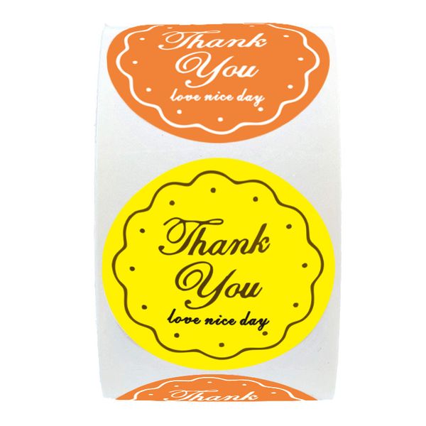 

round thank you adhesive sticker 500 pcs 1 inch labels per roll 1222491
