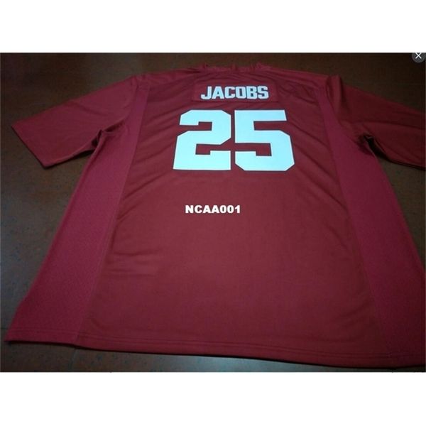

668 #25 joshua jacobs alabama crimson tide red black white college jersey size s-4xl or custom any name or number jersey