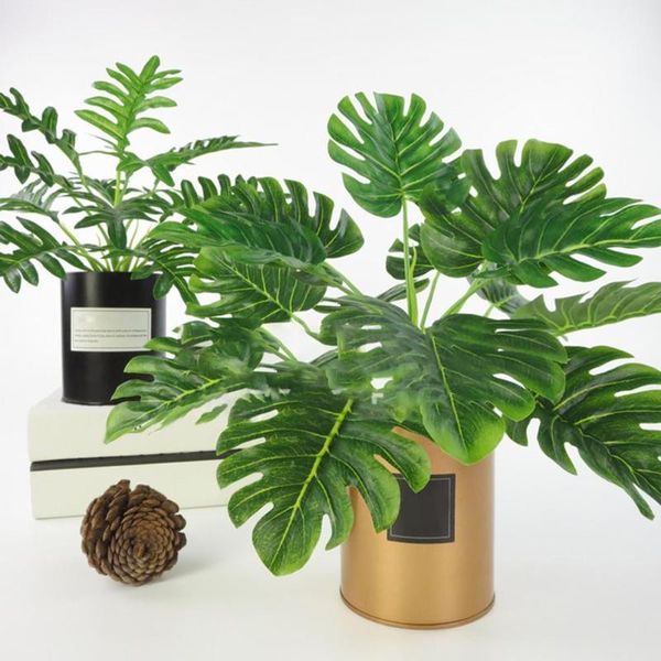 

1pc artificial plastic evergreen plants fake tree leaves greenery home decor