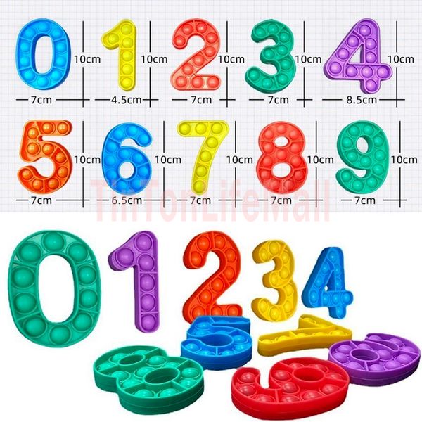 

number 0-9 push bubble autism new fidgets toys anti-stress soft sensory gifts reusable squeeze toys stress reliever board games se7