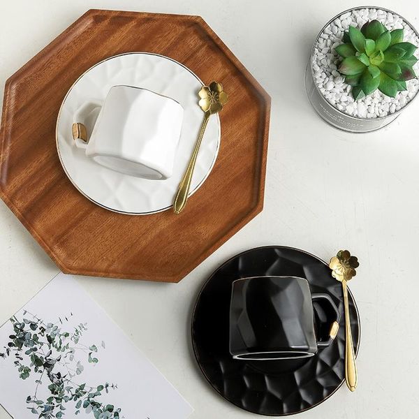 

cups & saucers nordic luxury coffee cup ceramic handmade gold rim eco friendly reusable xicara kitchen drinkware db60bd