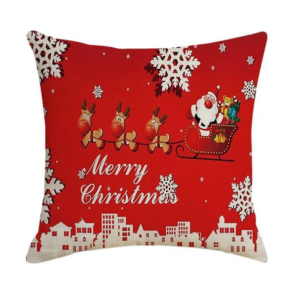 

pillow case christmas square pillowcase home decor linen cases cushion covers for sofa car snow pattern gift 45x45cm