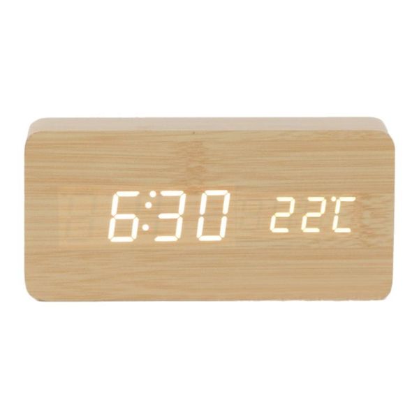 

wall clocks modern wooden wood led alarm clock calendar without battery(black and white)