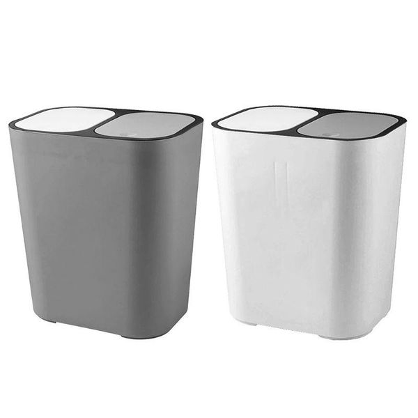

waste bins bathroom kitchen trash can garbage wastebaske classified dry and wet two-class rubbish bin with lid k0ab