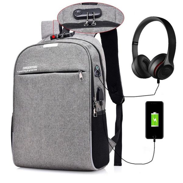 

backpack korean style usb charging anti-theft 15 15.6 inch for teens anti theft male casual men thief back pack
