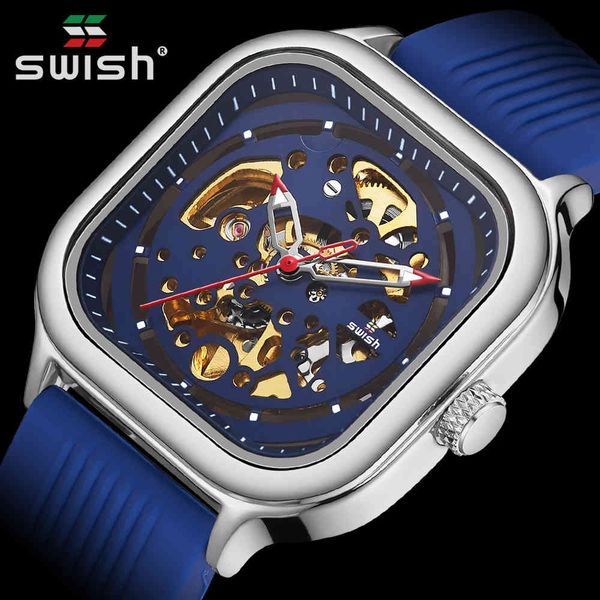 

fashion men mechanical watches brand luxury quadrants automatic waterproof sils sport japan clock, Slivery;brown