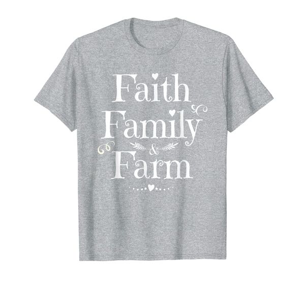 

farmhouse gift t-shirt faith family farm farming love gifts t-shirt, White;black