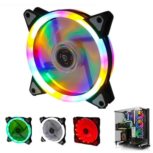 RGB iluminação refrigerando caso de computador de computador radiador alto desempenho 120mm DC 12V para 3pin 4pin conector