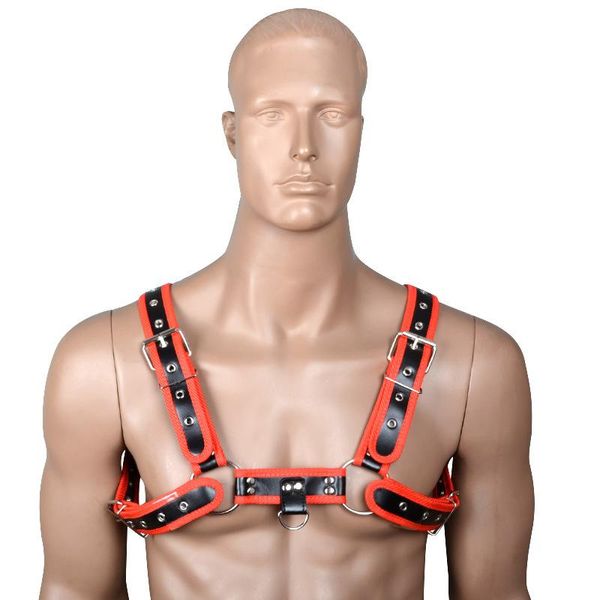

bondage male pu leather lingerie adjustable bdsm chest harness belt restraint strap body flirting toys for gay men