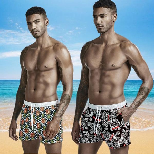 

one-piece suits beach shorts men's summer 2 in 1 surf diving home casual swimwear