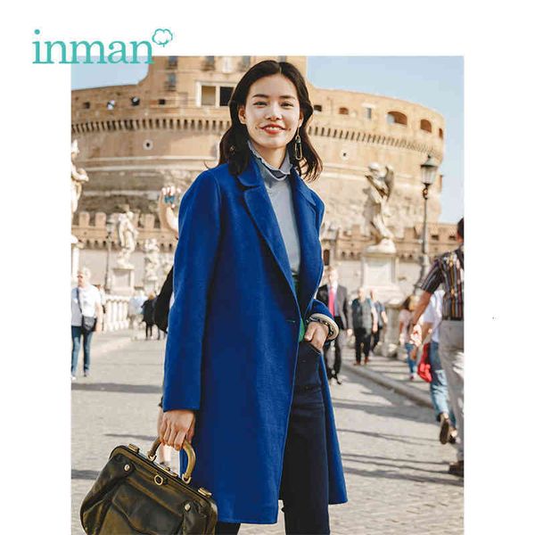 

women's wool & blends wool winter female korean warm chic woolen coat cr4i, Black