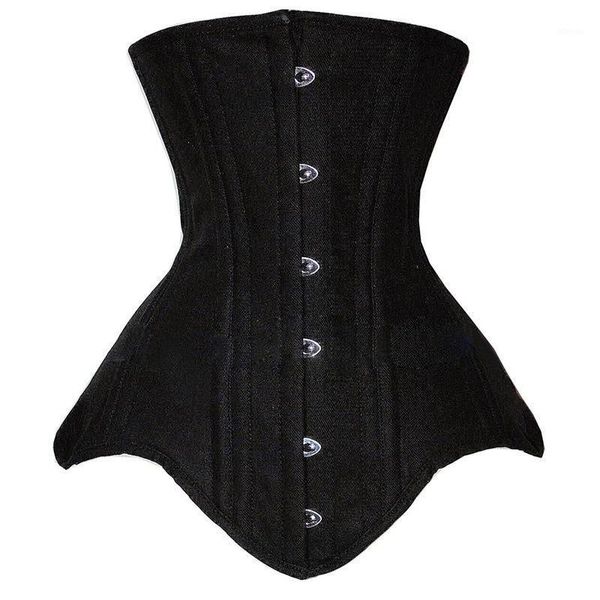 

women's slimming corset underbust sheath belly flat waist black 18 double steel bones trainer body shaper bustiers & corsets, Black;white