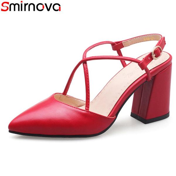 

dress shoes smirnova 2021 women pumps thick high heels poinetd toe buckle black white wedding bride