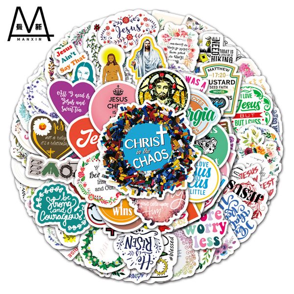 

3 sets = 300pcs christian english slogan sticker suitcase helmet computer scooter sticker