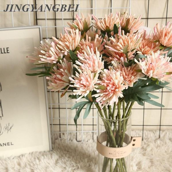 

decorative flowers & wreaths 2 head artificial real touch cloth crab claw chrysanthemum home decoration fake flower wedding hand holding wal