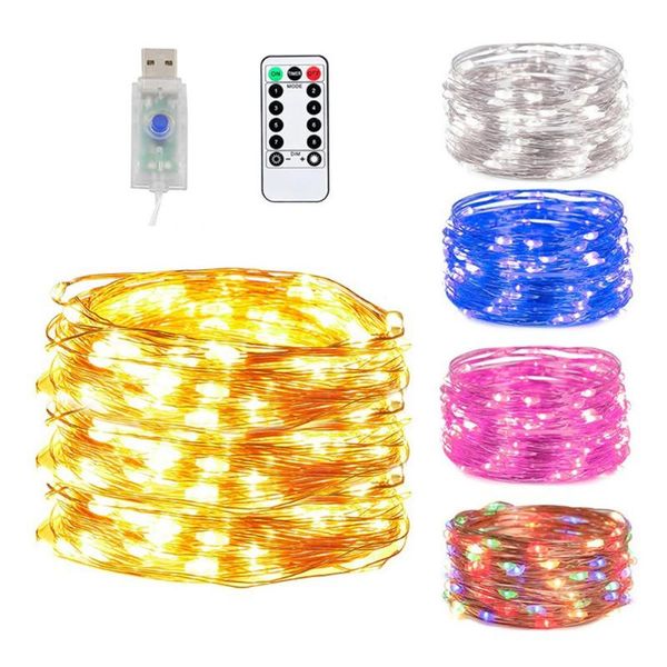 

christmas decorations 10m 100led remote control usb copper wire string light low voltage waterproof day