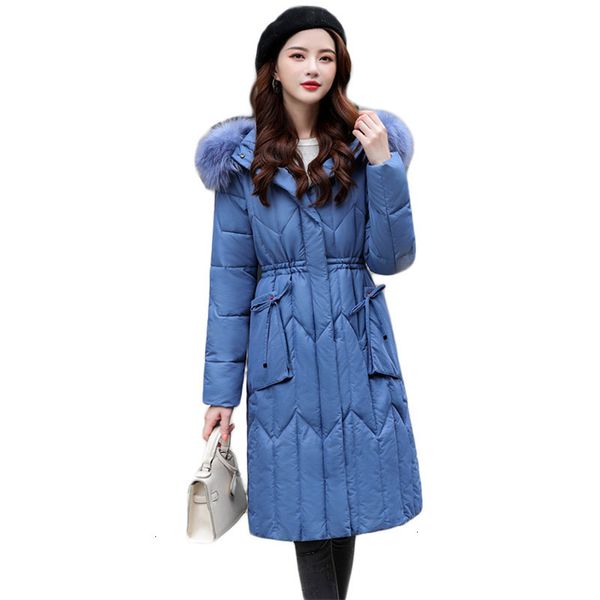 

2021 New Women's blue winter coat 5xl plus size fall thin Korean fashion down coats thick cotton anti-cold heat parka 10N7, Black