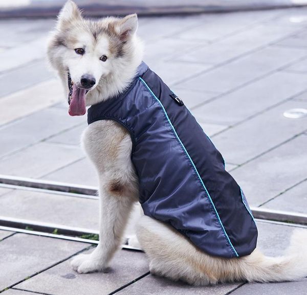 

medium and big dog waterproof padded clothes thick clothes waterproof and warm black pet
