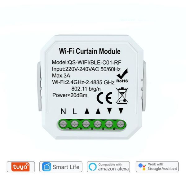 

smart home control tuya life wifi blind curtain switch module for rolling shutter google alexa voice app timer diy