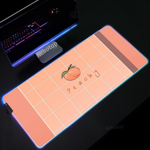 

mouse pads & wrist rests fruit kawaii rgb pad pc gamer completo pink cute carpet led gaming accessorie anti slip desk mousepad
