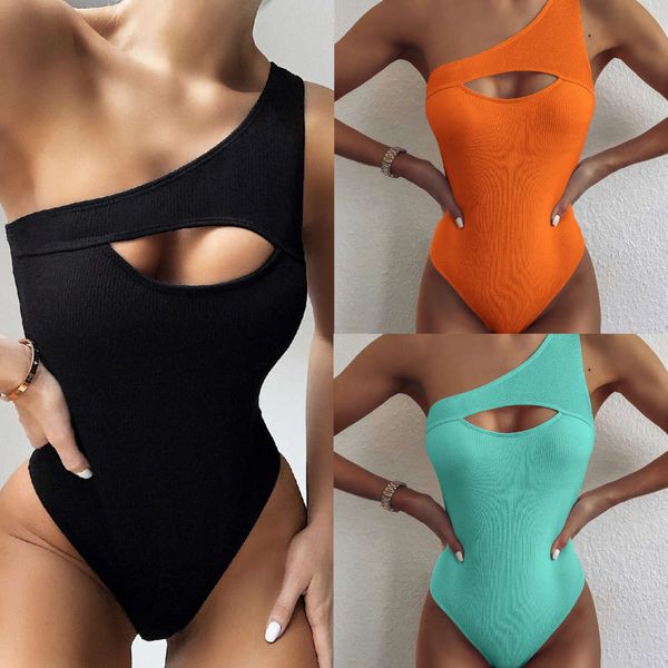 

2020 women's one piece swimsuit hollow out special cloth bikini 9377, White;black