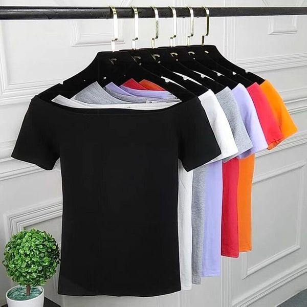 

plus size t-shirt korean style slash neck black t-shirt,women summer short sleeve cotton girl t shirt,plus shirts 4xl 5xl 6xl