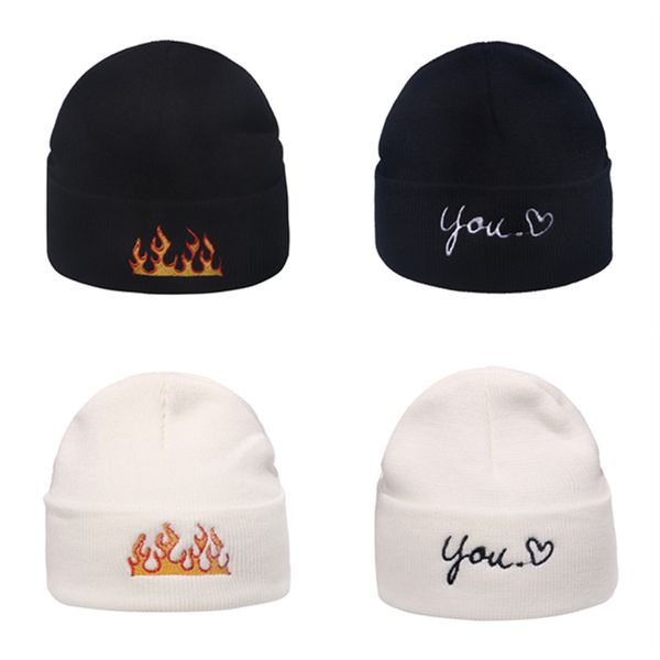 

trendy hip hop hats warm flame knitted cap, Blue;gray