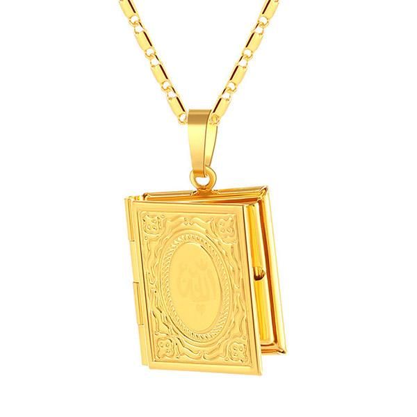 

pendant necklaces women men necklace po frame muslim islamic jewelry gifts nin668, Silver