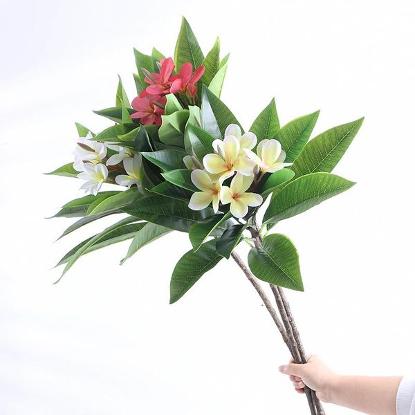 

decorative flowers & wreaths luxury large real touch flower branch with green leaves plastic fake christmas home decor flores artificiales