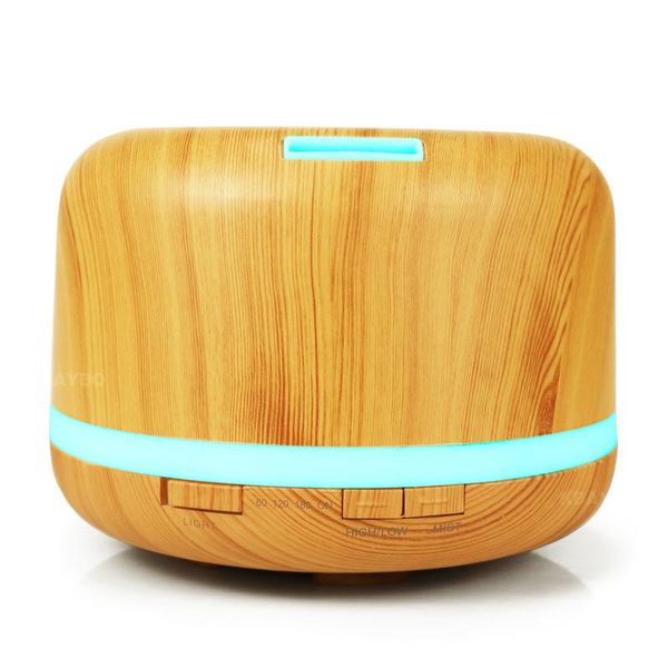 

500ml electric ultrasonic aroma air humidifier essential oil diffuser wood grain purifier mist maker led light for home