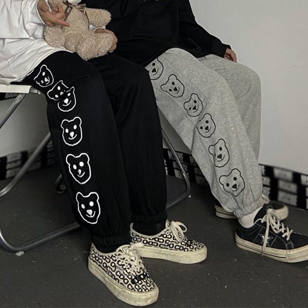 

women's pants & capris korean style wide leg cartoon print harajuku trousers women streetwear autumn fashion sweatpants, Black;white