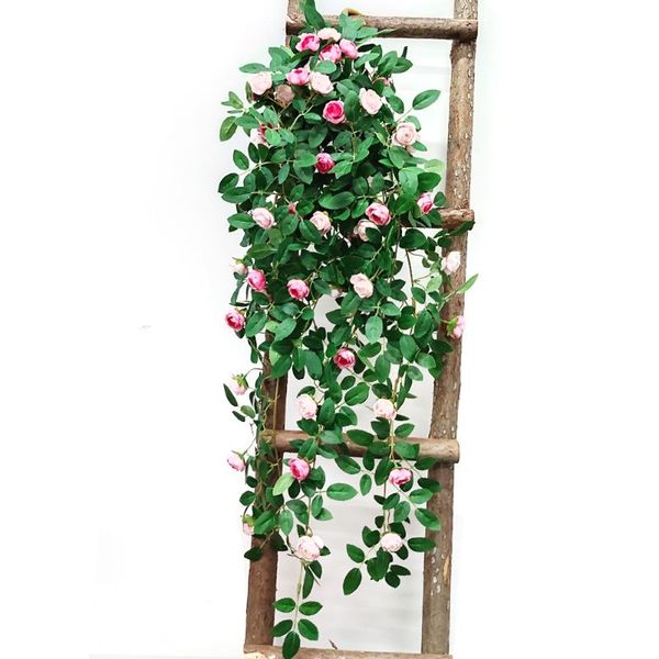 

Decorative Flowers & Wreaths Eucalyptus Vine Wreath False Peony Artificial Rose Hanging Plant Garden Wedding Arch Party Decoration