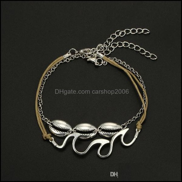 

anklets jewelry2p/retro fashion wave spray alloy shell anklet foot aessories ladies beach drop delivery 2021 yl7iq, Red;blue