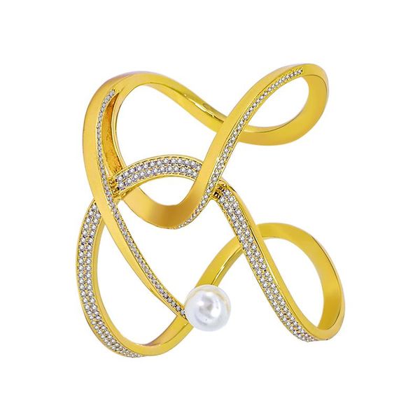 

bangle natural freshwater pearl bangles shape charms bracelet jewelry accessories adjustable opening light yellow color, Black