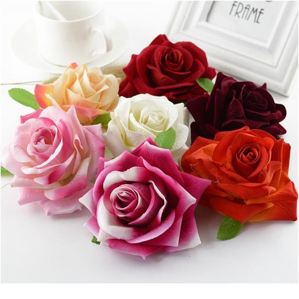 

30/50pcs artificial flowers quality roses head scrapbook for home decor wedding decorative flower christmas wreat jllryc