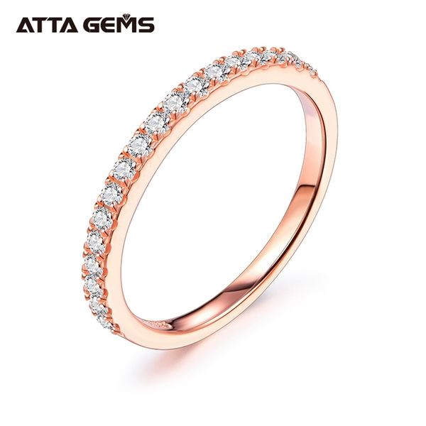 ATTAGEMS Ring aus 18-karätigem Rosé-Gelbgold mit bestandenem Diamant-Diamant, rund, ausgezeichneter Schliff, insgesamt 0,27 CT, Ring für Mädchen-Cocktail-Schmuck 211217