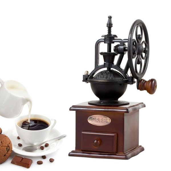 

manual coffee grinders grinder wood retro hand crank bean mill spice ferris wheel machine maker kitchen tools