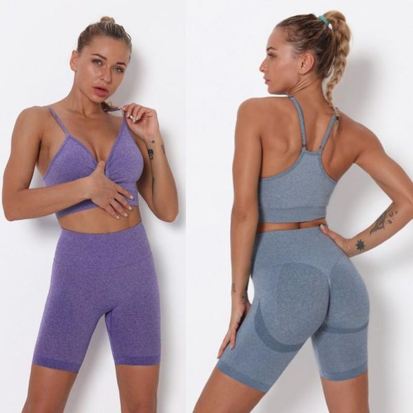 

yoga outfit seamless women sportwear fitness set workout gym clothing female tracksuits shorts high waist leggings sports suit