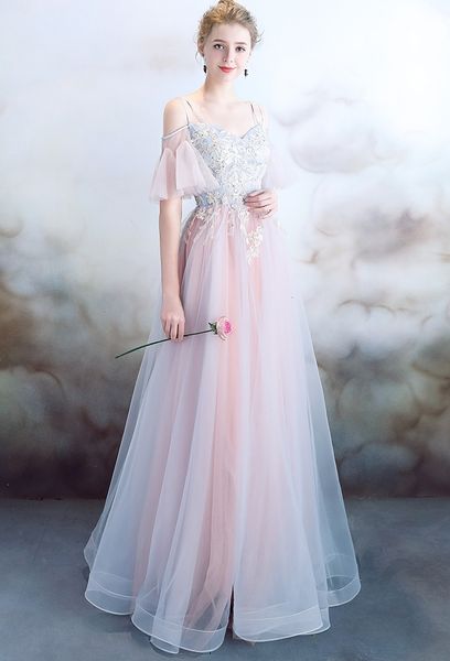 

new arrival 2021 straps pink blue long evening party elegant vestido de festa vintage prom gowns with lace abendkleider c6yn, Black;red
