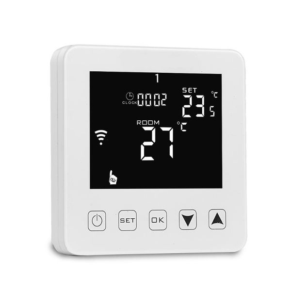 

smart home control white color black backlight wifi electric underfloor heating room thermostat